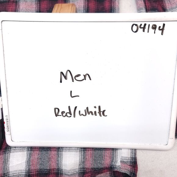 Pacific Crest Tartan Flannel Long Sleeve Button Shirt Mens Size L Red White - Picture 9 of 10